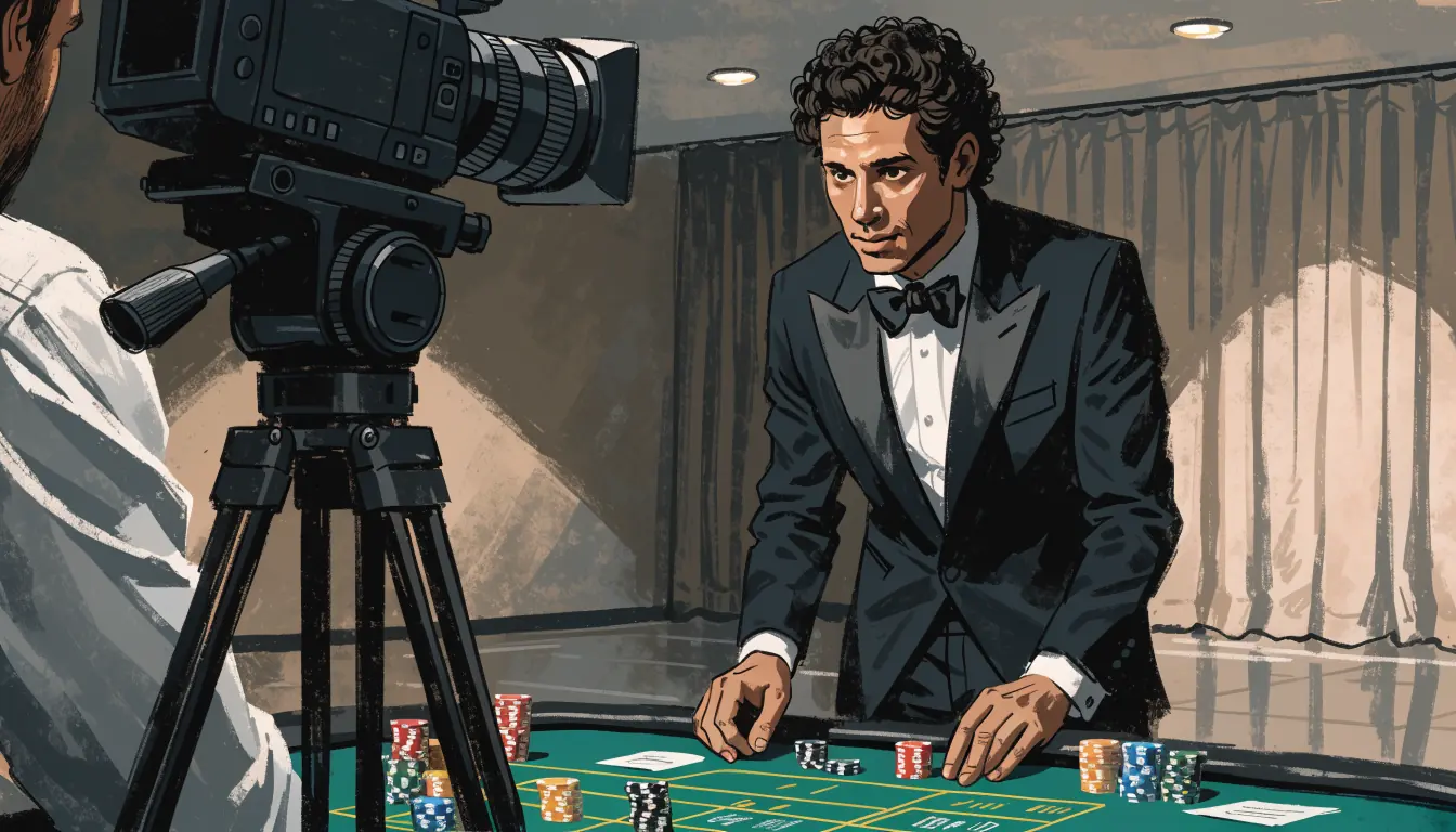 Live dealer studio met croupier, tafel en camera